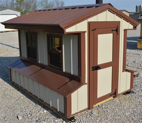 sheet metal chicken coop|chicken co-op with metal roof.